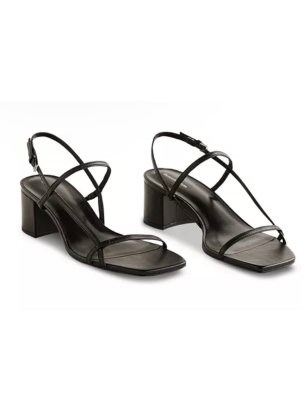 New Reformation Black Serenity Bare Sandals 8.5 - Picture 1 of 8